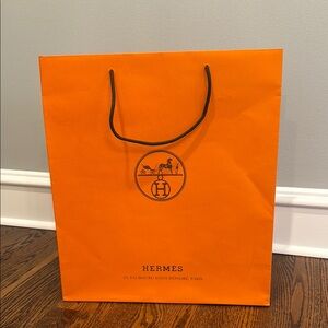 Hermes Orange Brown Large Empty Paper Shopping Gift Bag